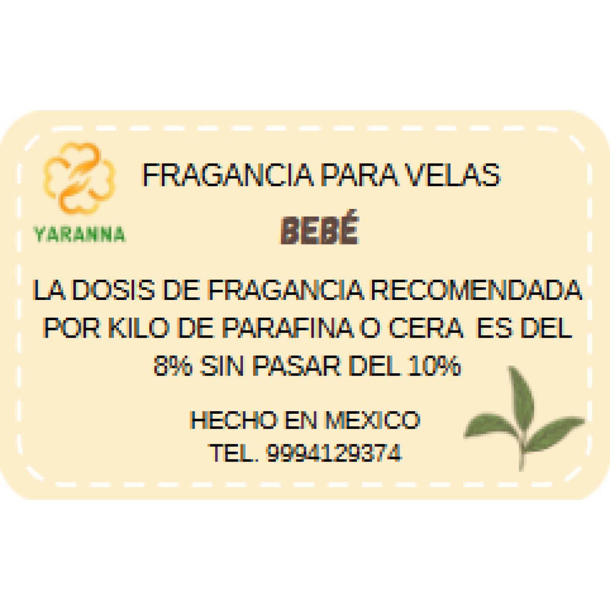 Fragancia Bebe 50 g para velas.