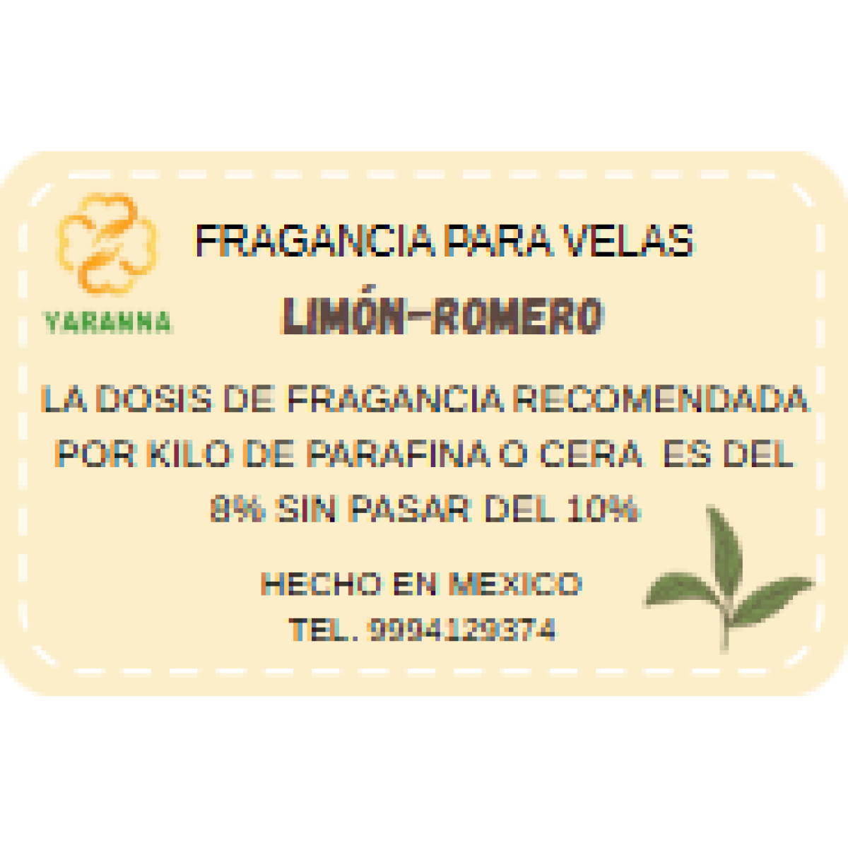 Fragancia Limon con Romero de 250 grs para velas