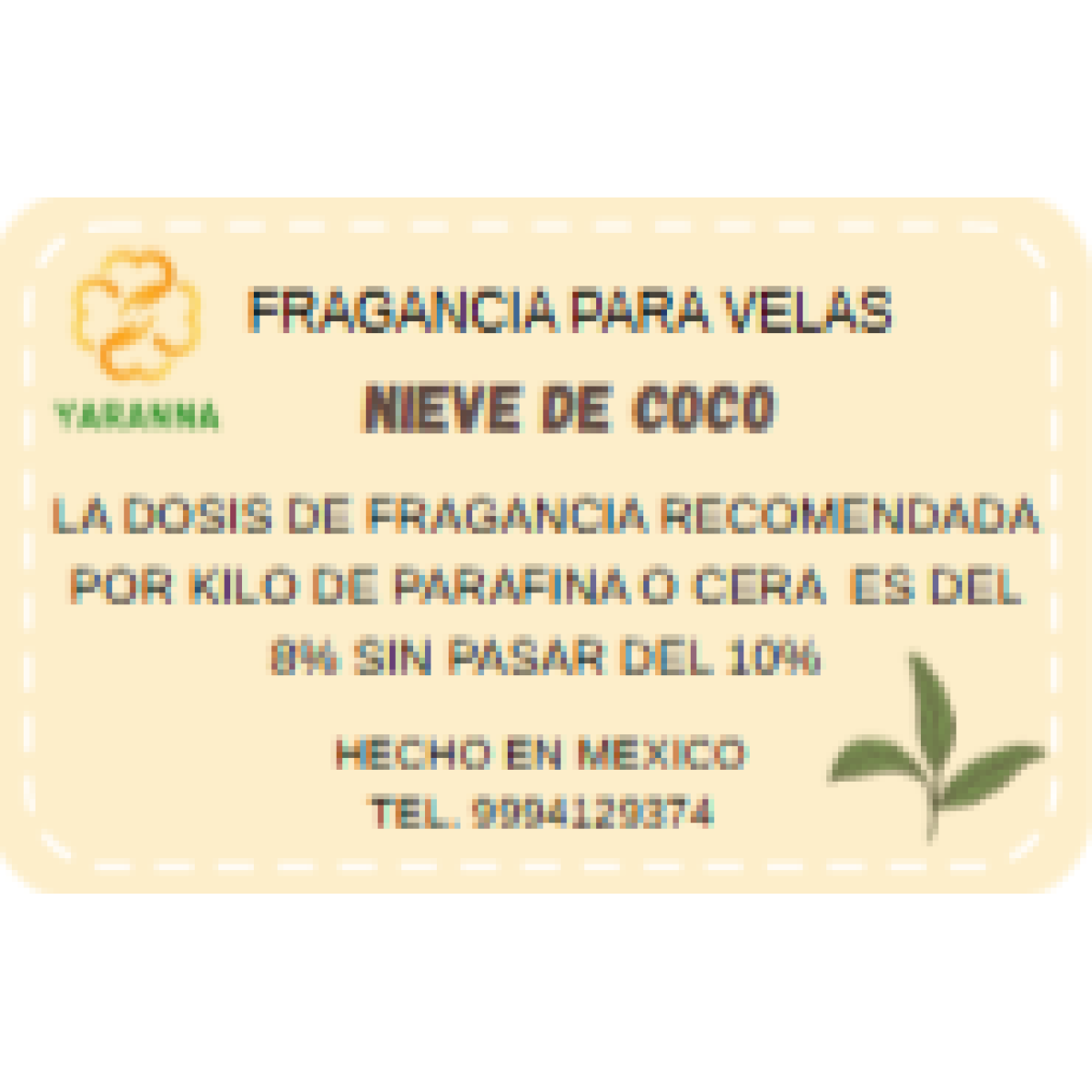 Fragancia Nieve de Coco 250 g para velas.
