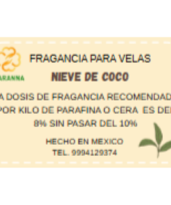 Fragancia Nieve de Coco de 125 grs para velas