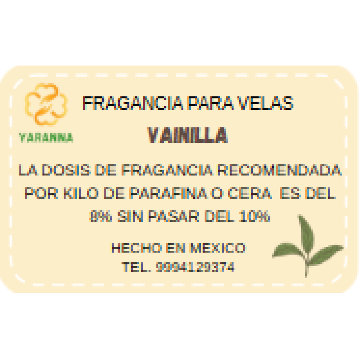 Fragancia Vainilla 50 grs para velas.