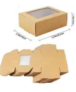Caja de carton con ventana de acetato 8.5X6X3 cm