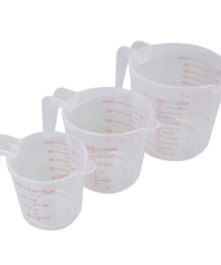 Kit de 3 tazas medidoras, 250, 500 y 1000 ml pvc