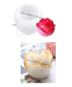 Molde Boton de Rosa Grande 3D