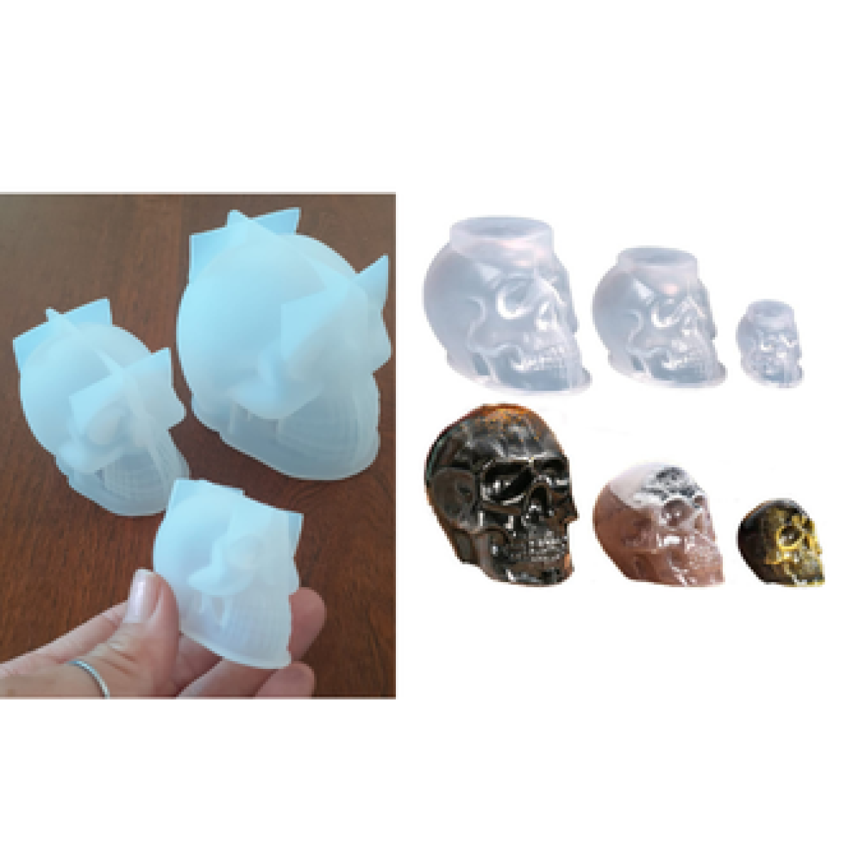 Molde calavera 3 en 1, 3 medidas diferentes.