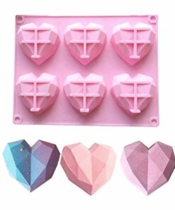 Molde Corazón Geométrico 6 cavidades