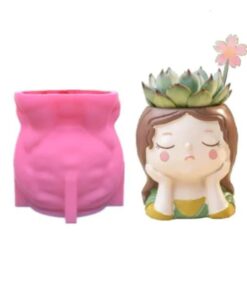 Molde Maceta Niña Ojos Cerrados